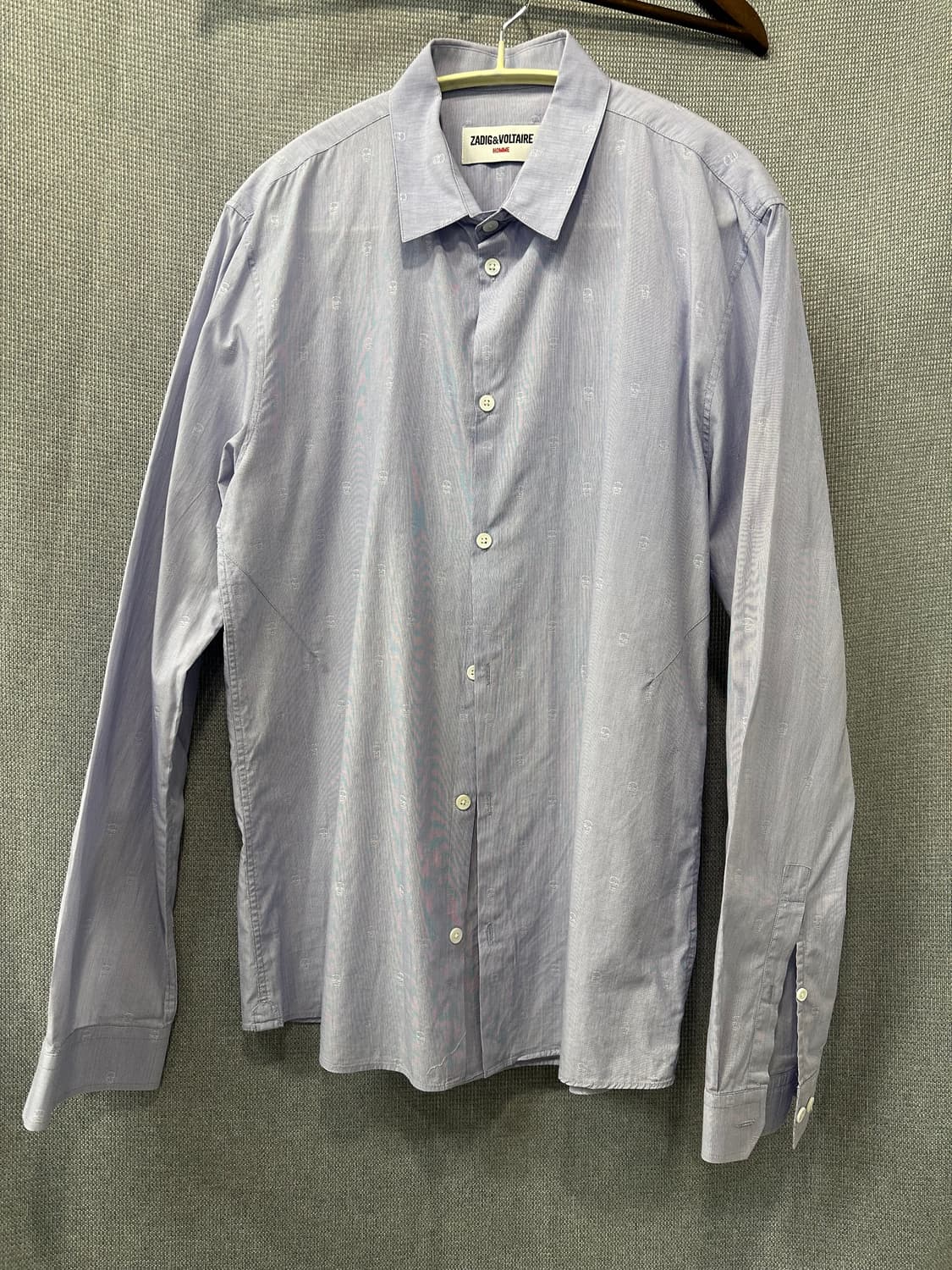 쟈딕앤볼테르 Zadig & Voltaire 라이트 블루  스컬 패턴 셔츠 상품이미지1