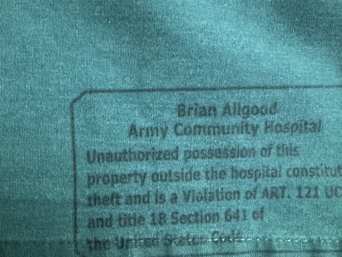 미국 미군 수술복 간호사 군의관 브이넥 반팔 티셔츠 (XL) 상품이미지7