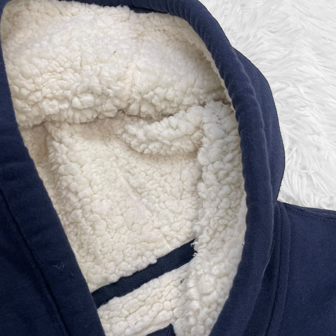 아베크롬비 스펠 로고 양털 후드집업 네이비 상품이미지4