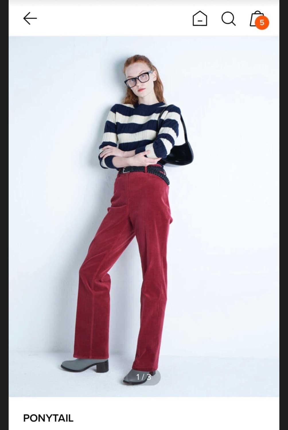 포니테일 코듀로이 팬츠 스몰 상품이미지1