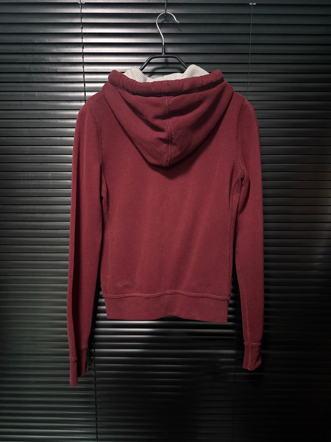 아베크롬비 버건디 레드 후드 집업 후디 스웻 S 90 y2k 빈티지 스웻 상품이미지5