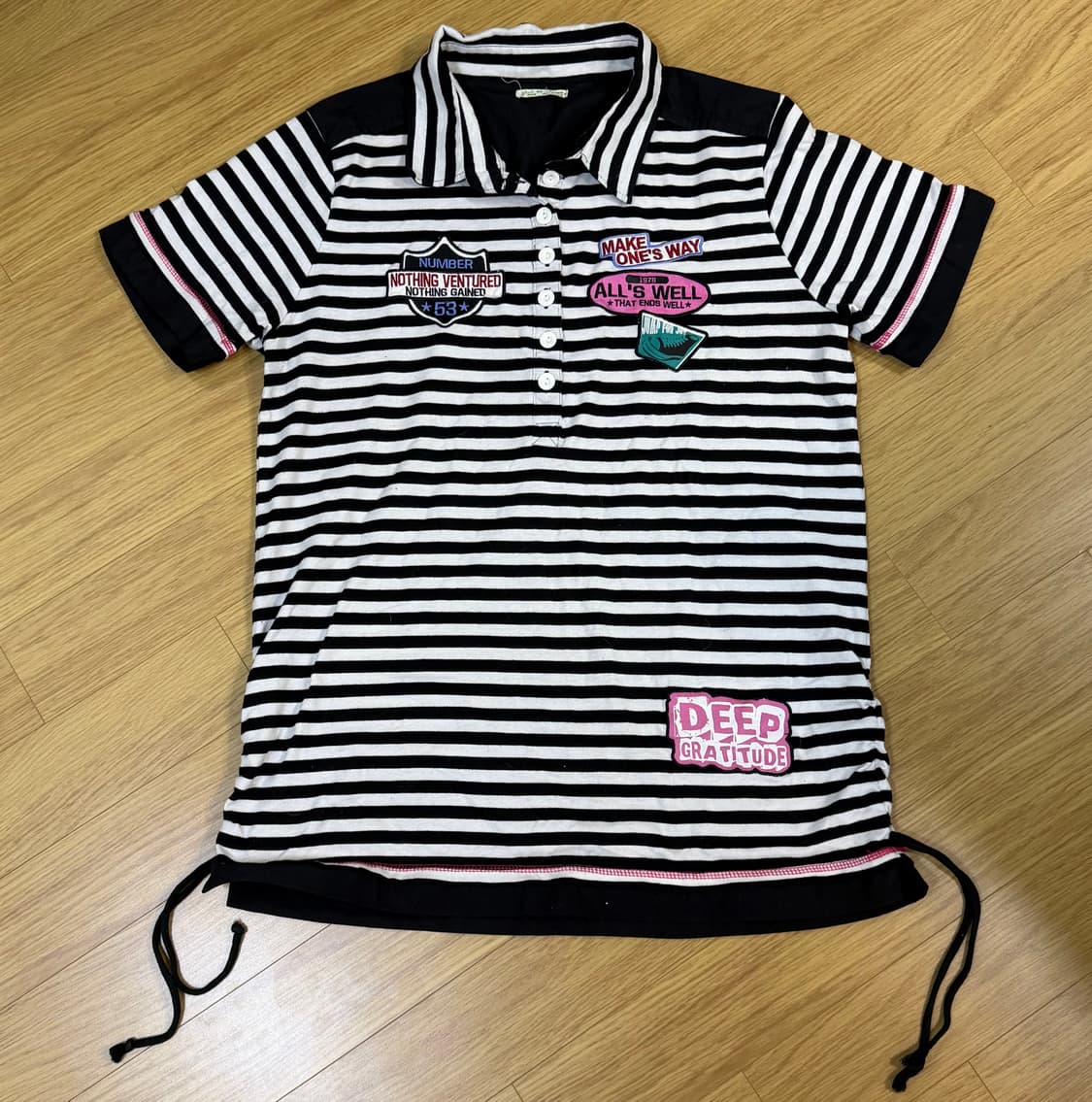 빈티지 스트라이프 카라 반팔  상품이미지1