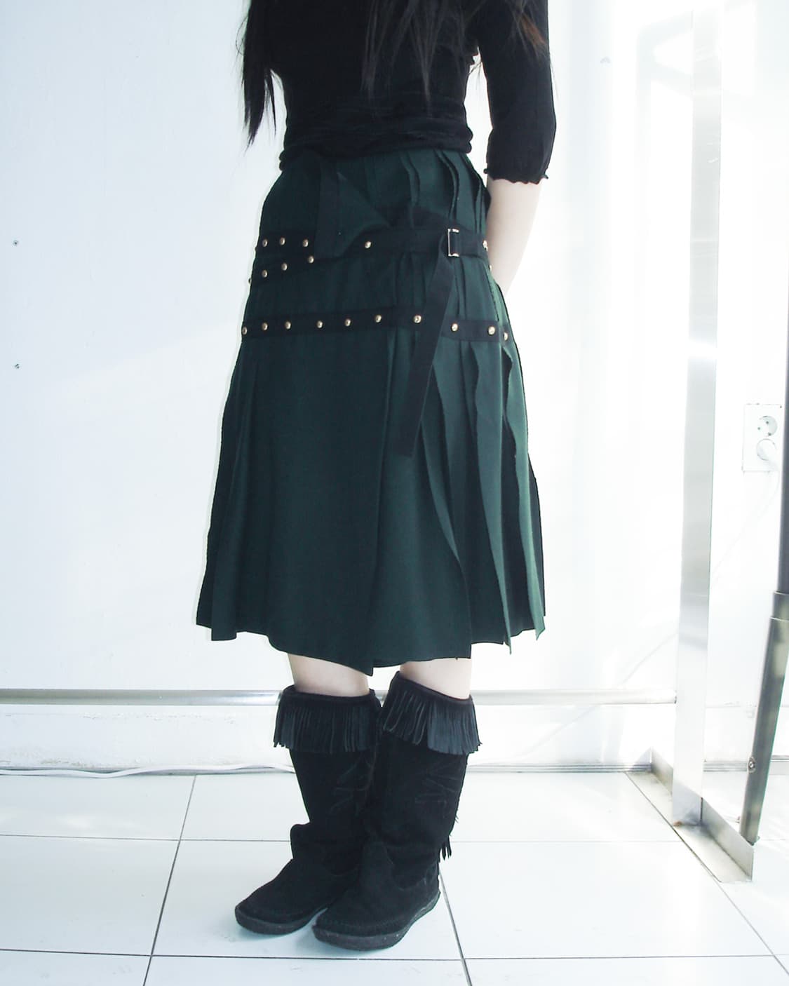 SACAI pleated stud detail skirt  상품이미지1