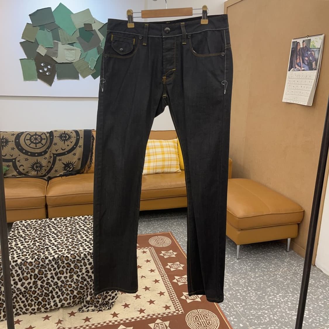 본 더치 올드스쿨 Y2K 키치 스티치 데님팬츠 30인치 C09365 상품이미지3