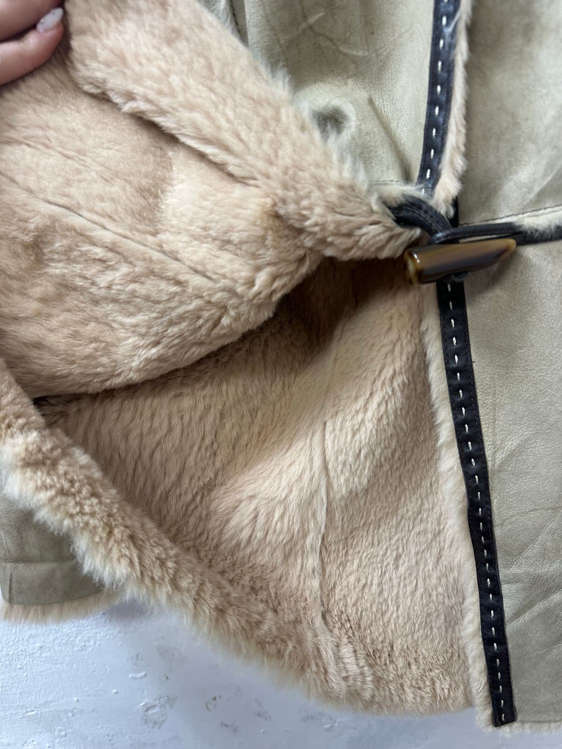 일본빈티지 스웨이드 무스탕 더플 후드 코트 상품이미지5