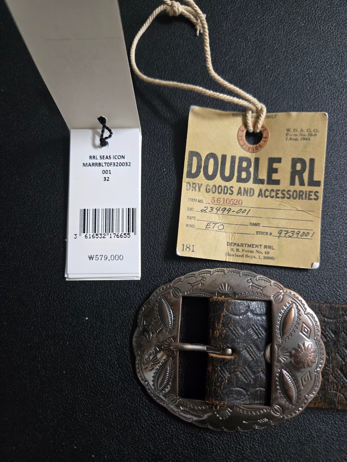 RRL 더블알엘 웨스턴 실버 버클 벨트 상품이미지1