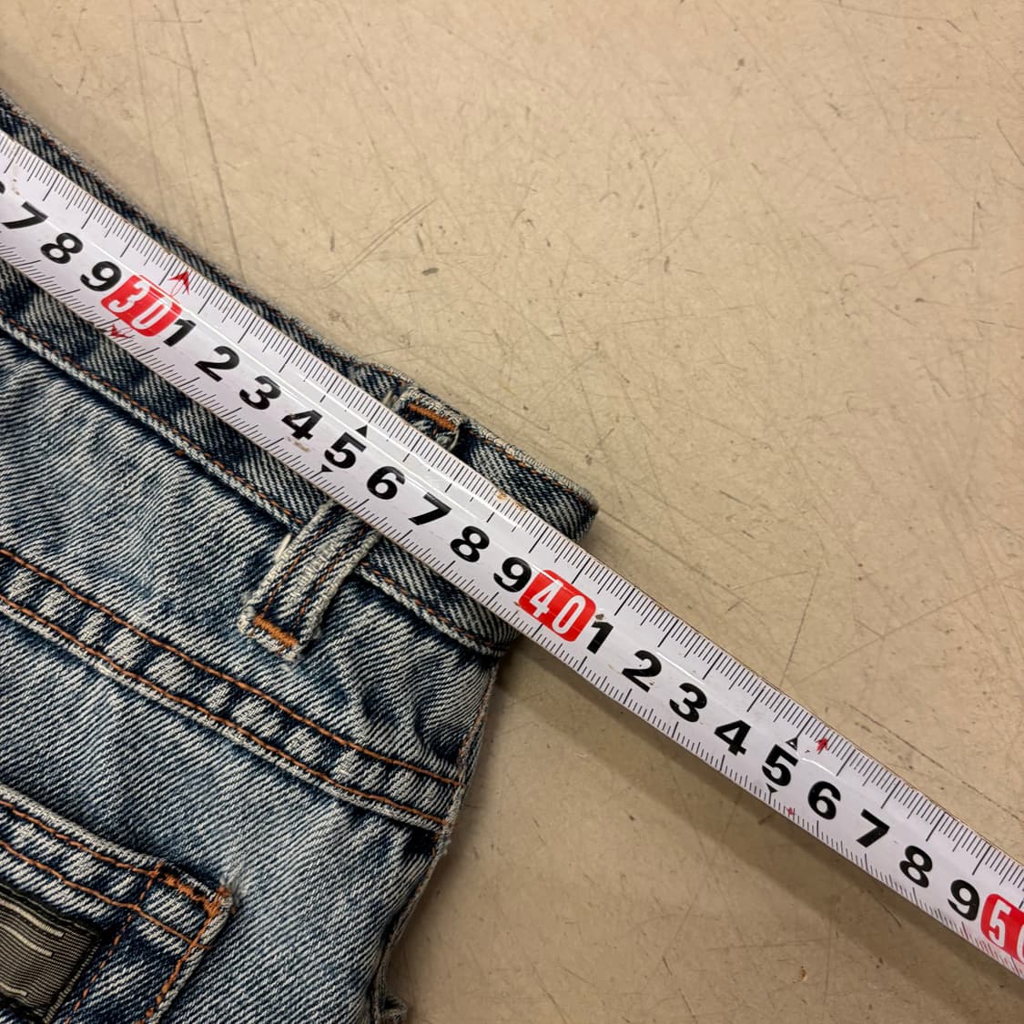 빈티지 워싱 연청 데님 팬츠 상품이미지5