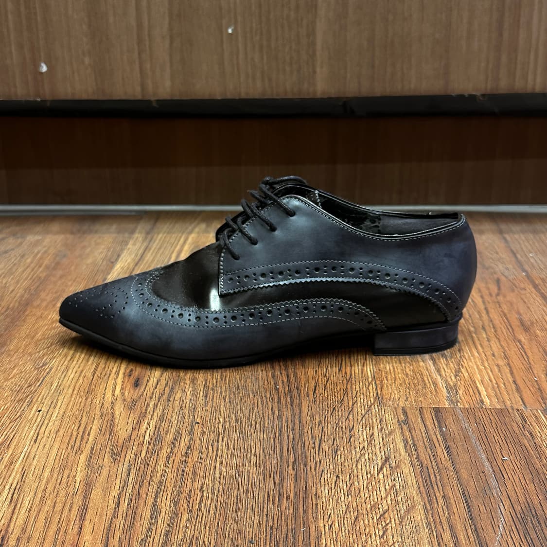 Black Wingtip Brogue Lace up Shoes 상품이미지3