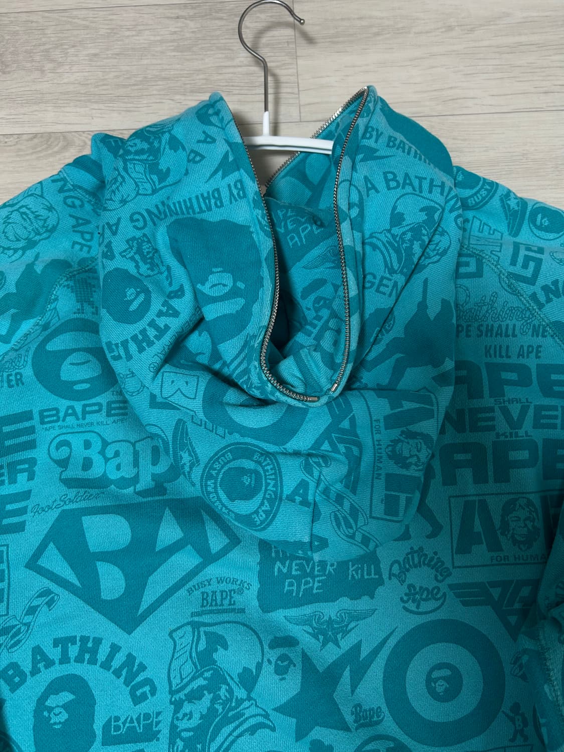 베이프 멀티로고 후드 xl 상품이미지6