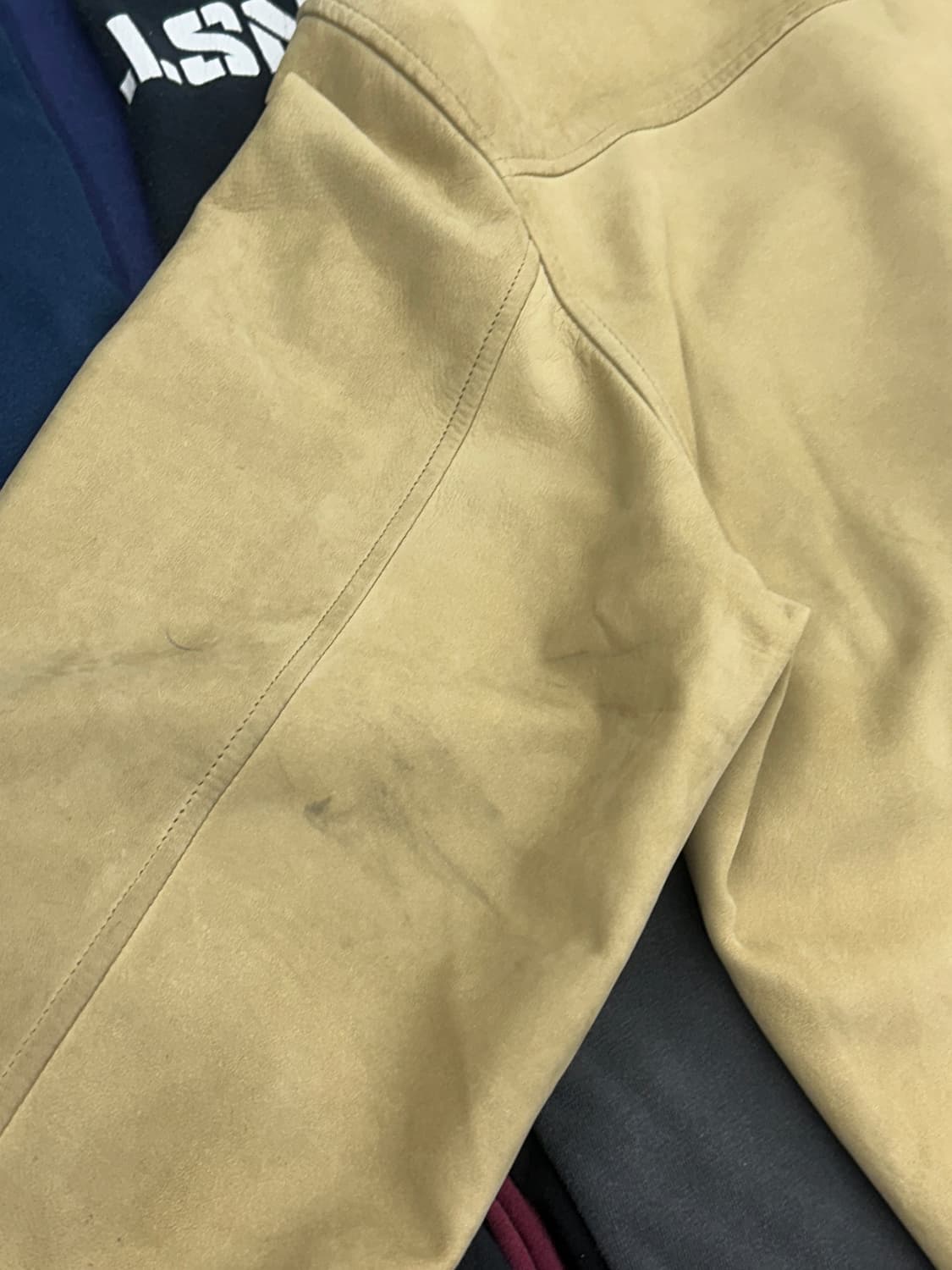 00s HUGO BOSS 스웨이드 레더 봄버 자켓 XL 상품이미지10