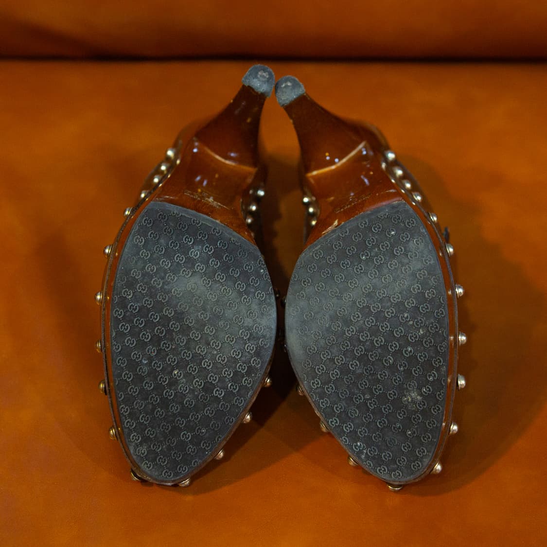 구찌 뱀부 태슬 플랫폼 로퍼 브라운 상품이미지5