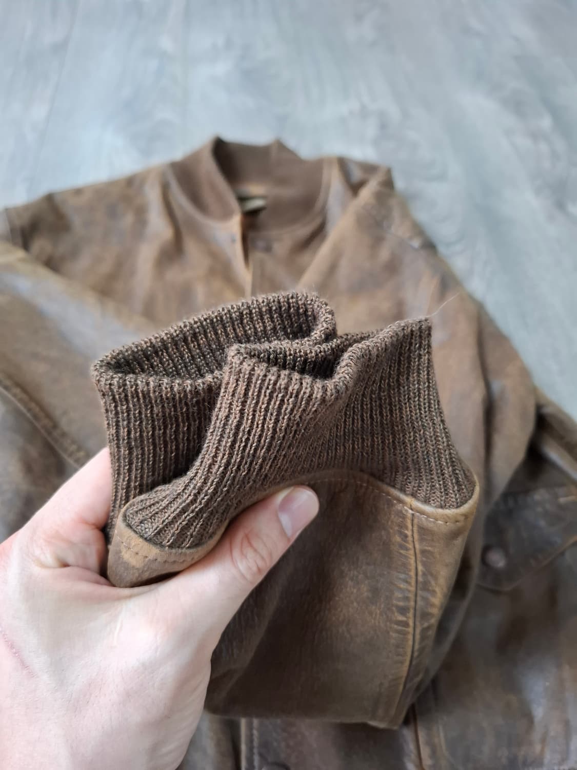 M 23fw 더블알엘 A-1 인디고 레더 보머 자켓 상품이미지7