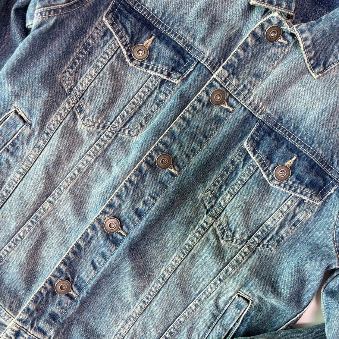 빈티지 워싱 미드 블루 데님 트러커 자켓 상품이미지2