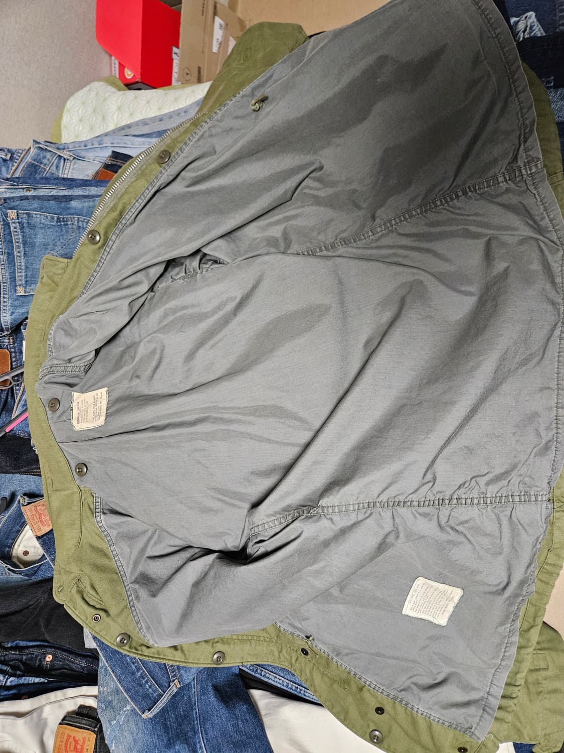 60s m65 미군 필드자켓 회색안감 s/r 2세대 상품이미지5