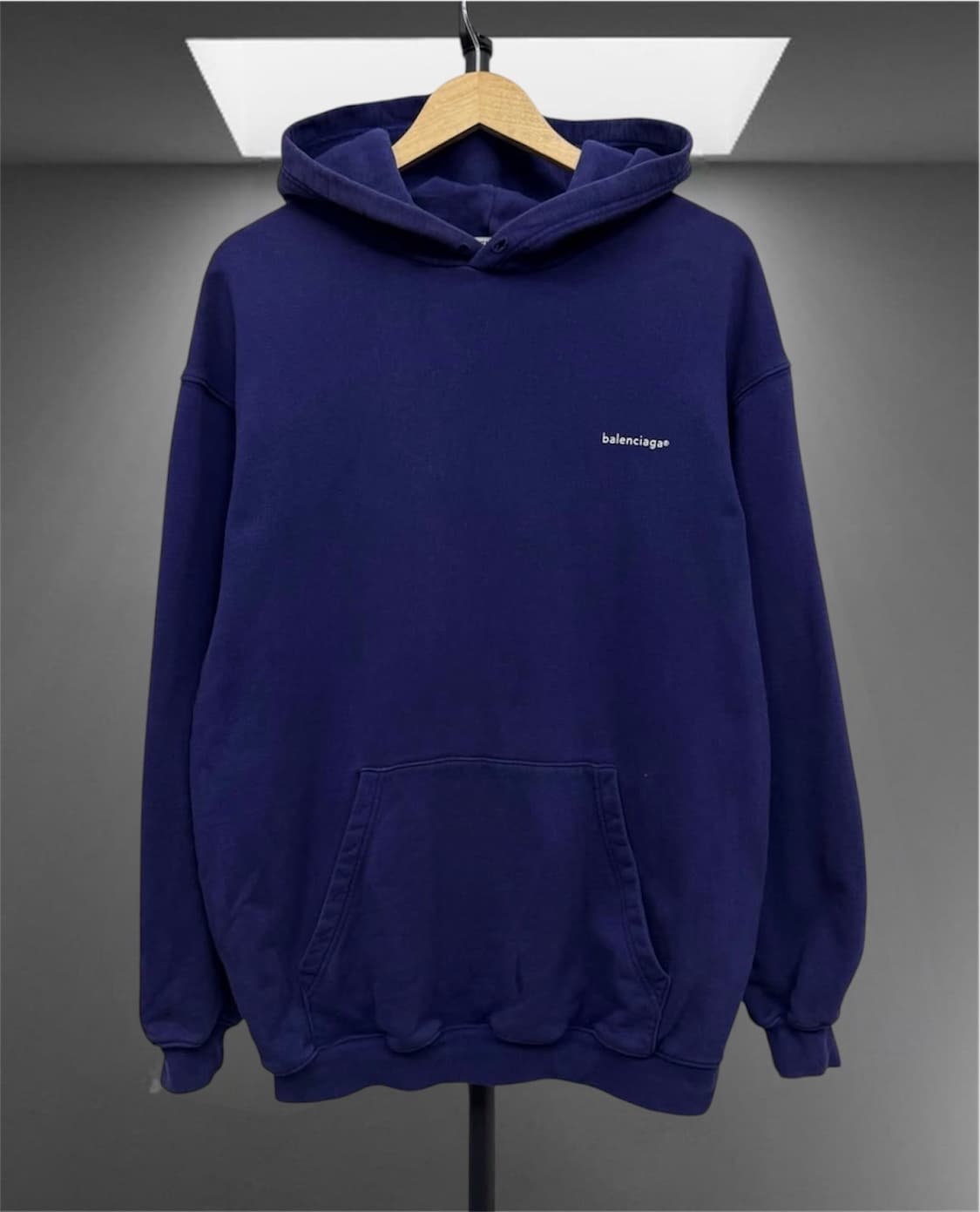 발렌시아가 미니로고 베이직 후드 네이비 상품이미지1