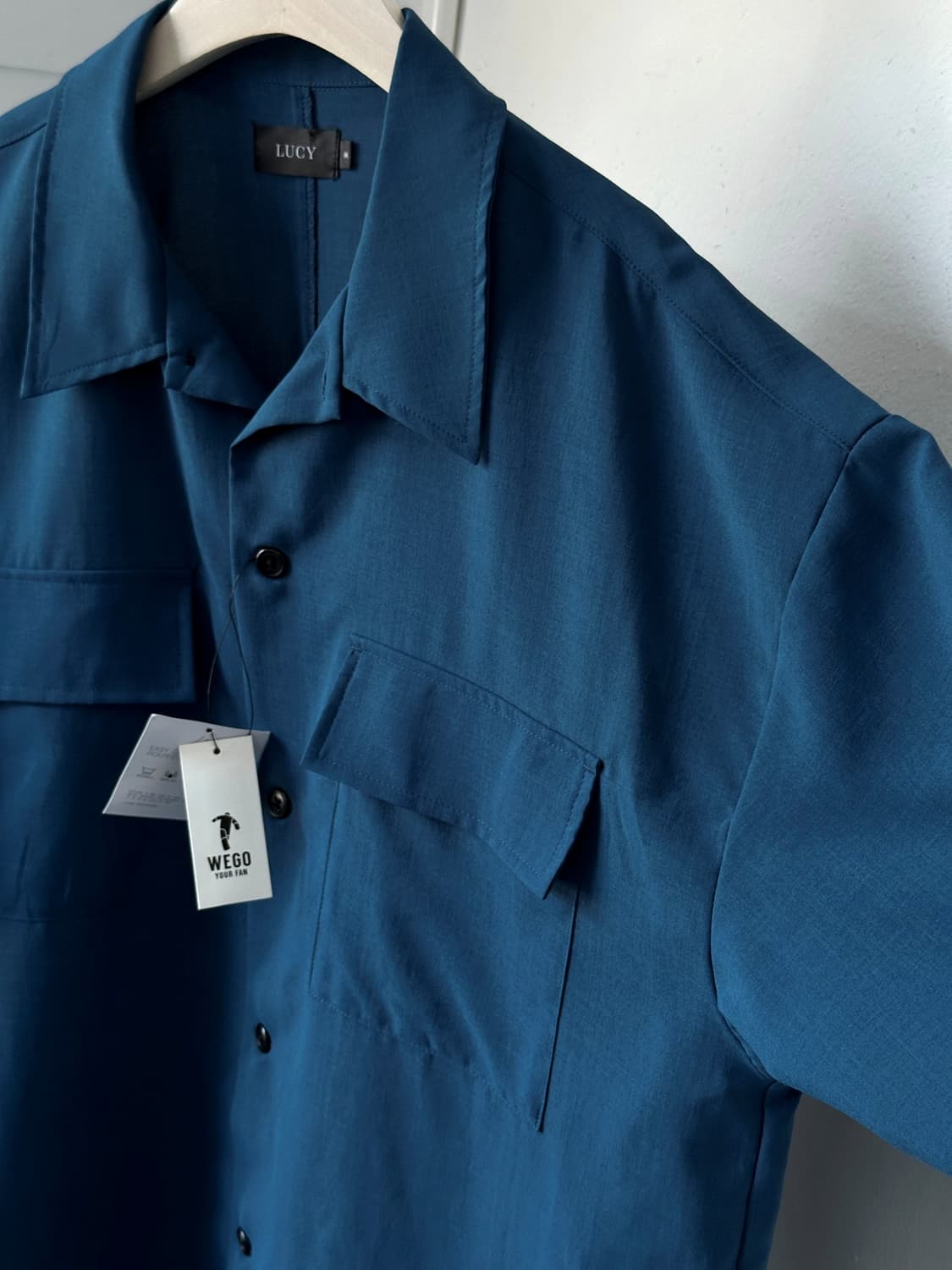 Linen touch open collar BOX shirt 상품이미지1