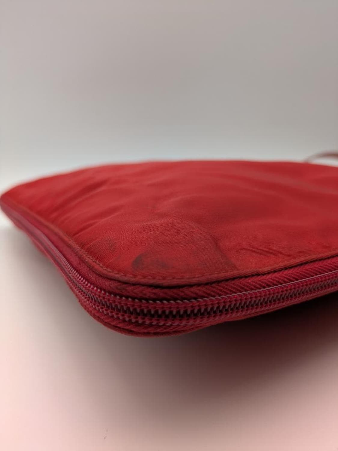 프라다 로고 플레이트 테수트 나일론 토트백 레드 y2k 상품이미지4