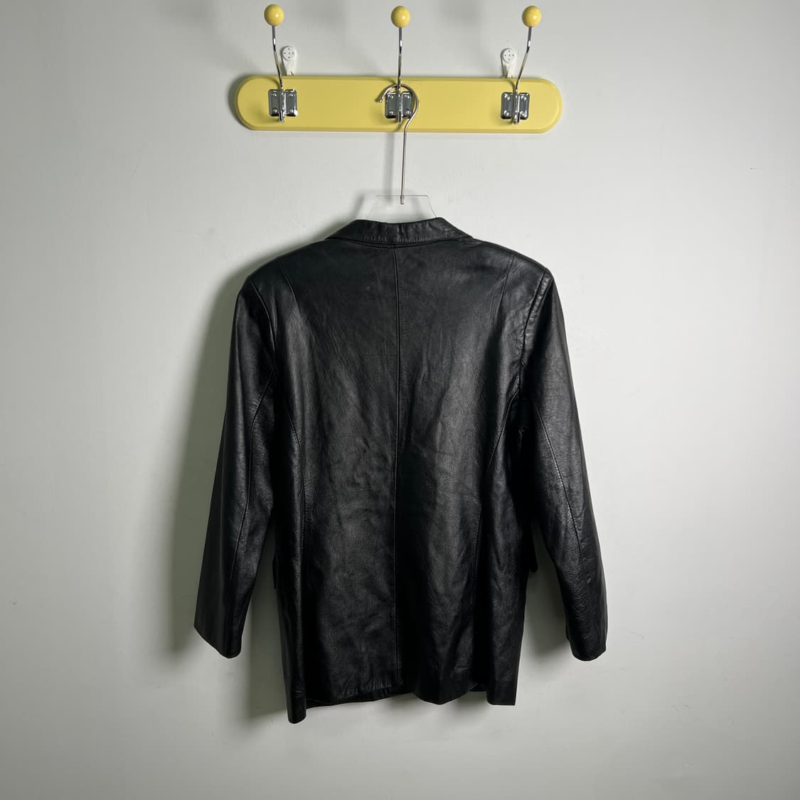 VTG 빈티지 블랙 레더 블레이저 자켓 상품이미지2