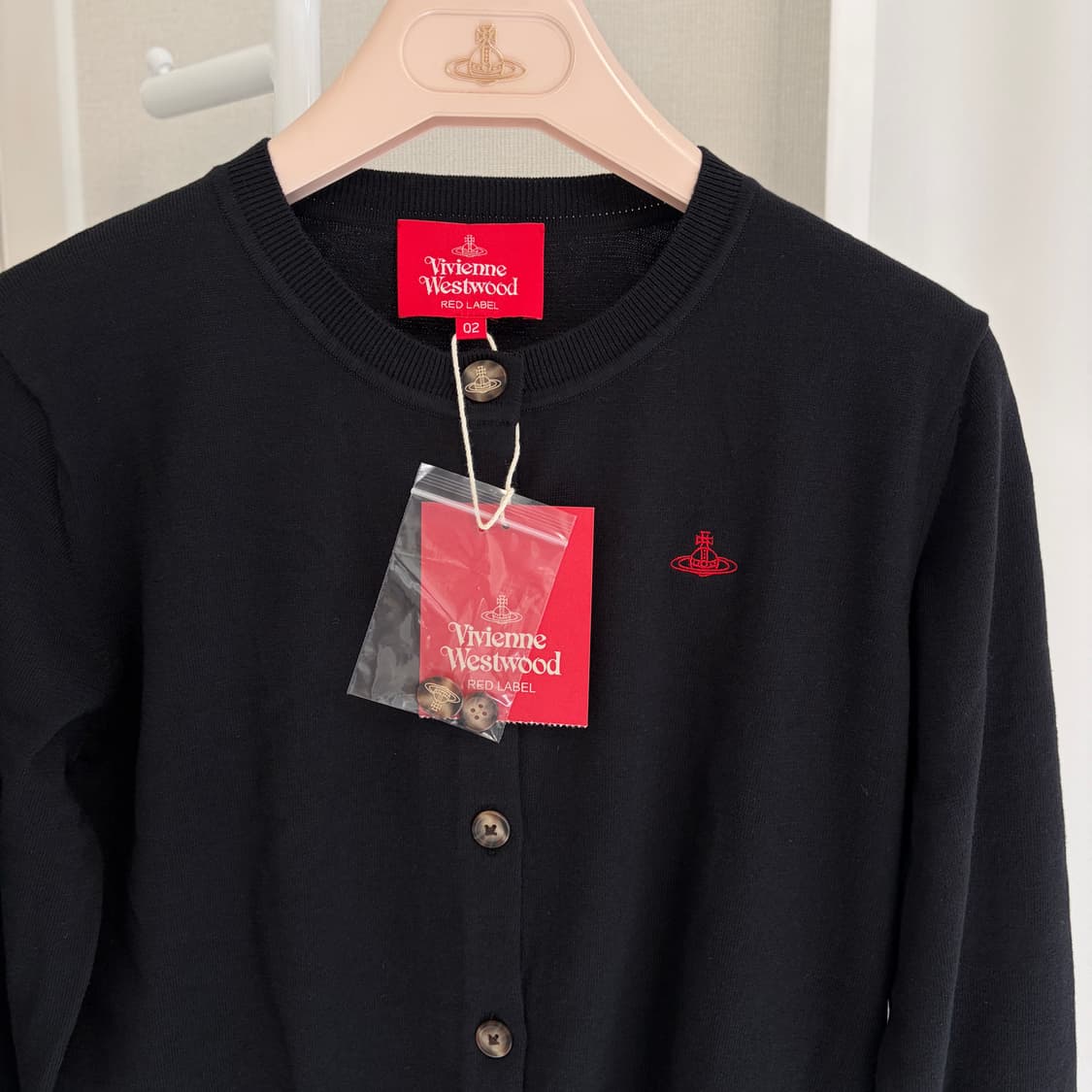 새상품 비비안웨스트우드 레드라벨 코튼 블랙 가디건 상품이미지3