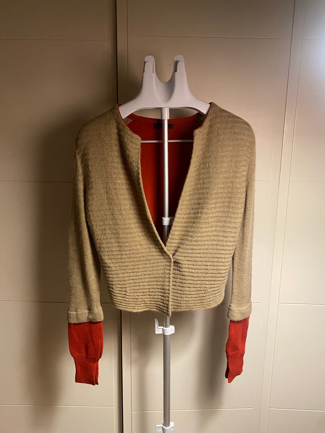 시스템 배색 크롭 가디건 F(90) 상품이미지1