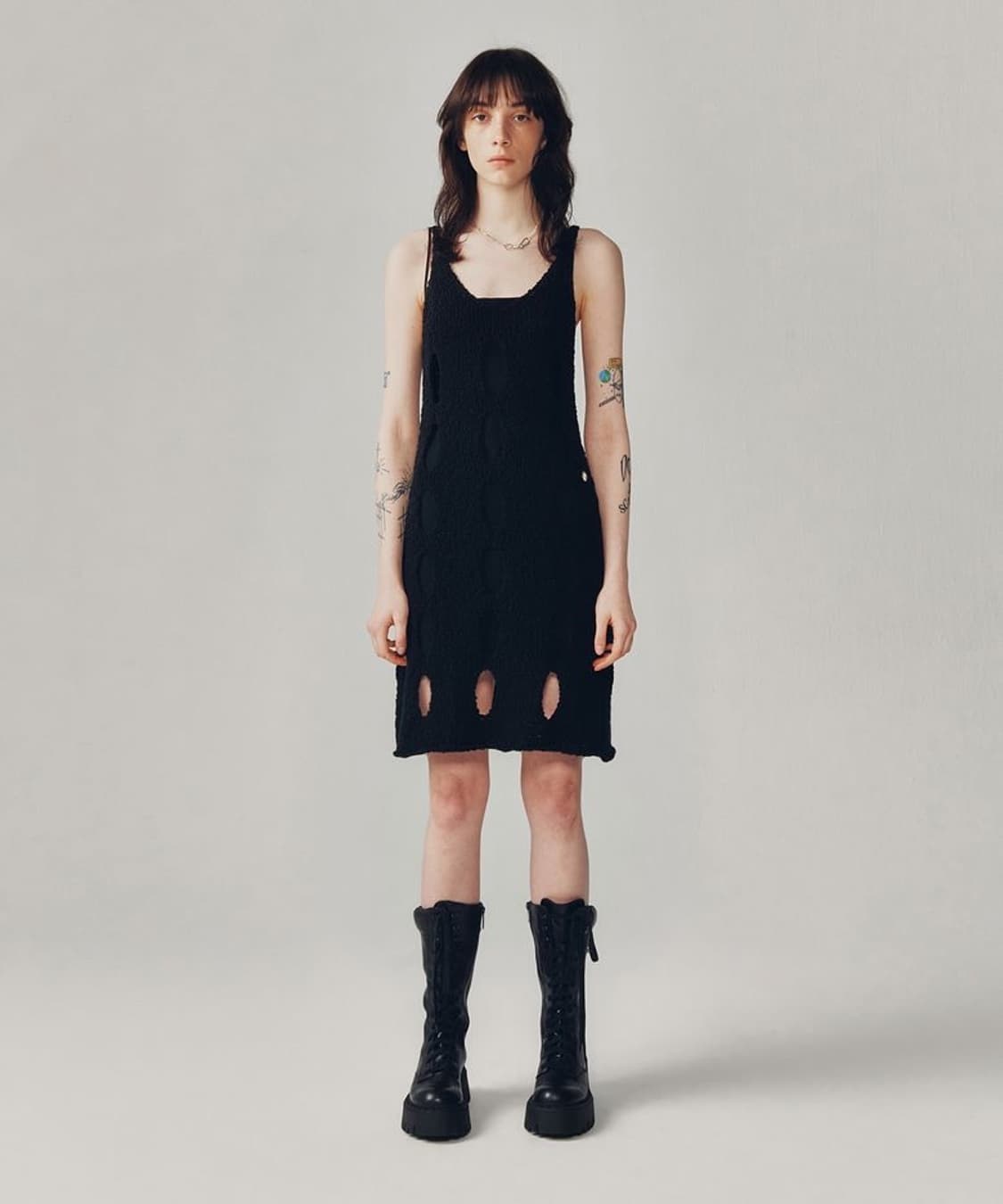 Current 커렌트 홀 니트 드레스 상품이미지2