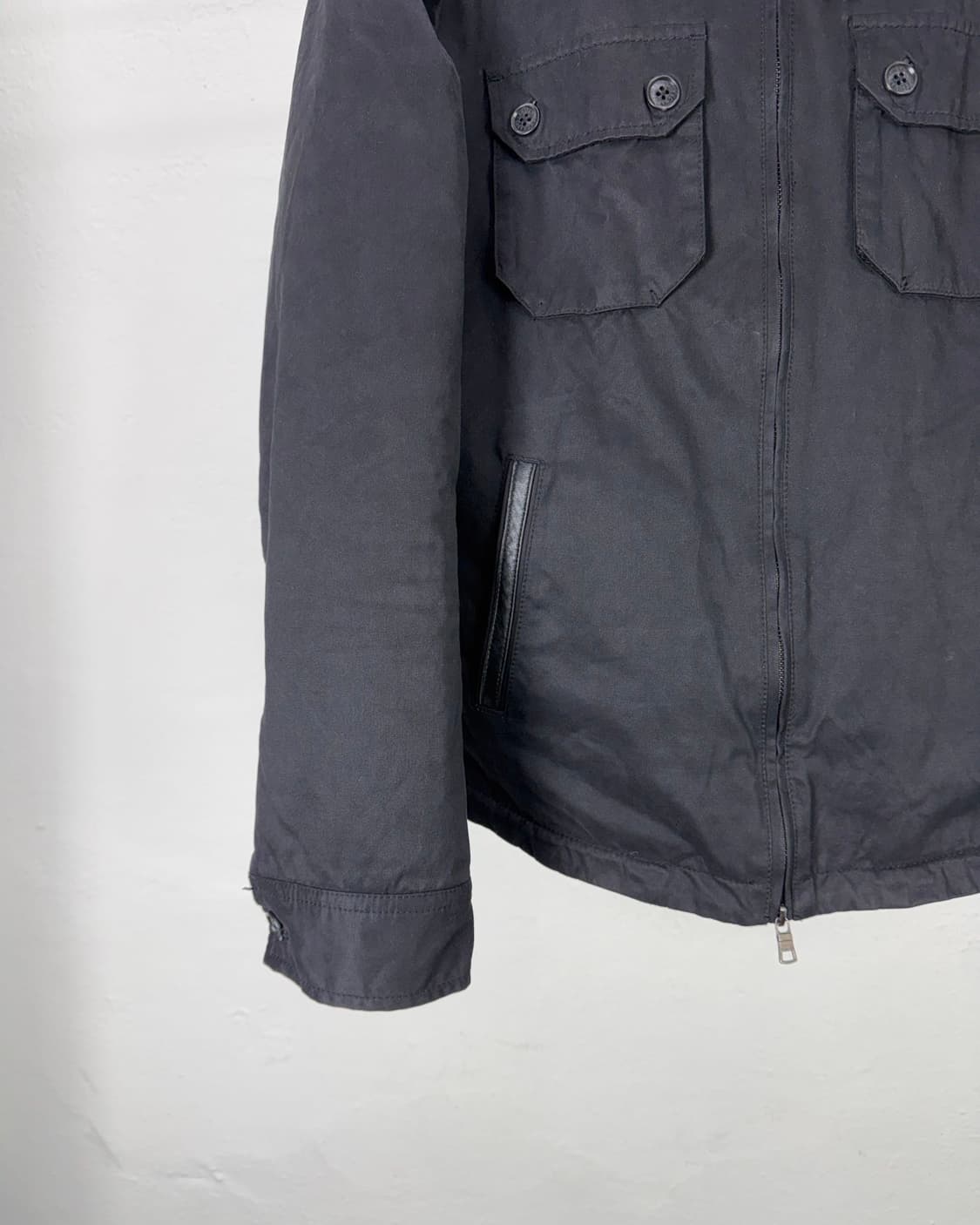 아르마니 익스체인지 포켓 블랙 헤어리 후디 라인 자켓 상품이미지4