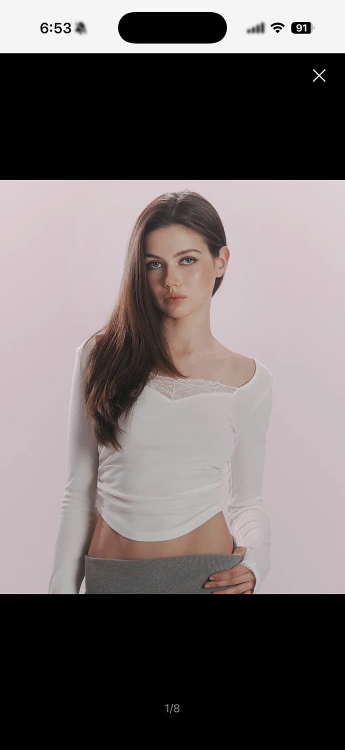 Vera Lace Shirring Long Sleeve Top 상품이미지2