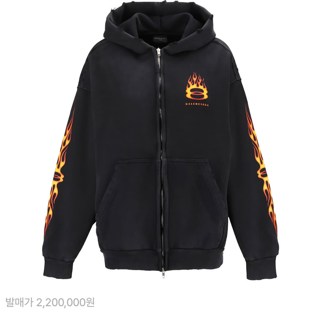 발렌시아가 버닝 유니티 후드 집업 더블 루프 로고 후디 티셔츠 상품이미지3