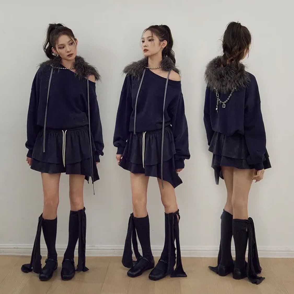 엘씨디씨 티엠 FRILL MINI SKIRT (NAVY) 상품이미지1