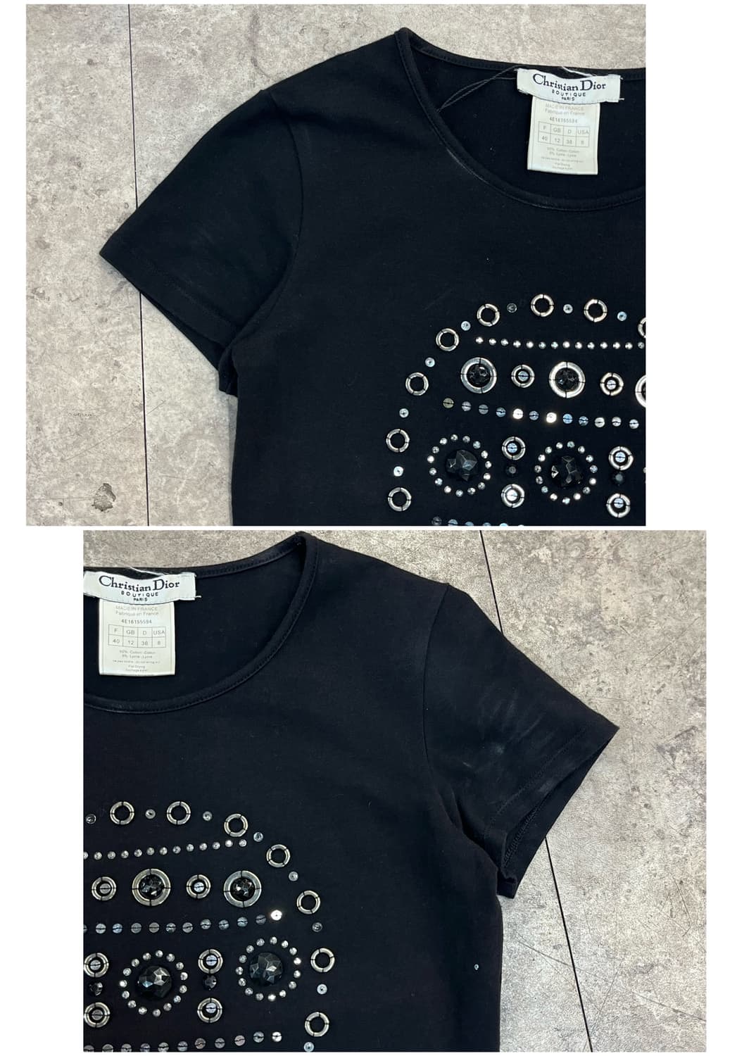 디올 스톤 반팔티 블랙 #csz3234 상품이미지5
