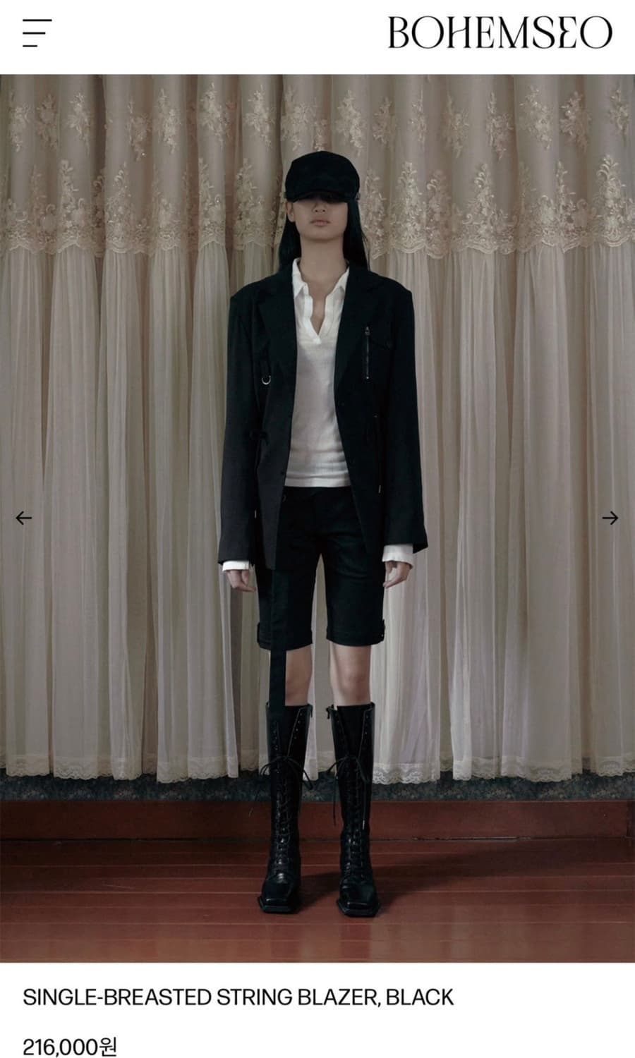 [새상품]보헤미안서울 싱글 스트링 블레이저 블랙 상품이미지1