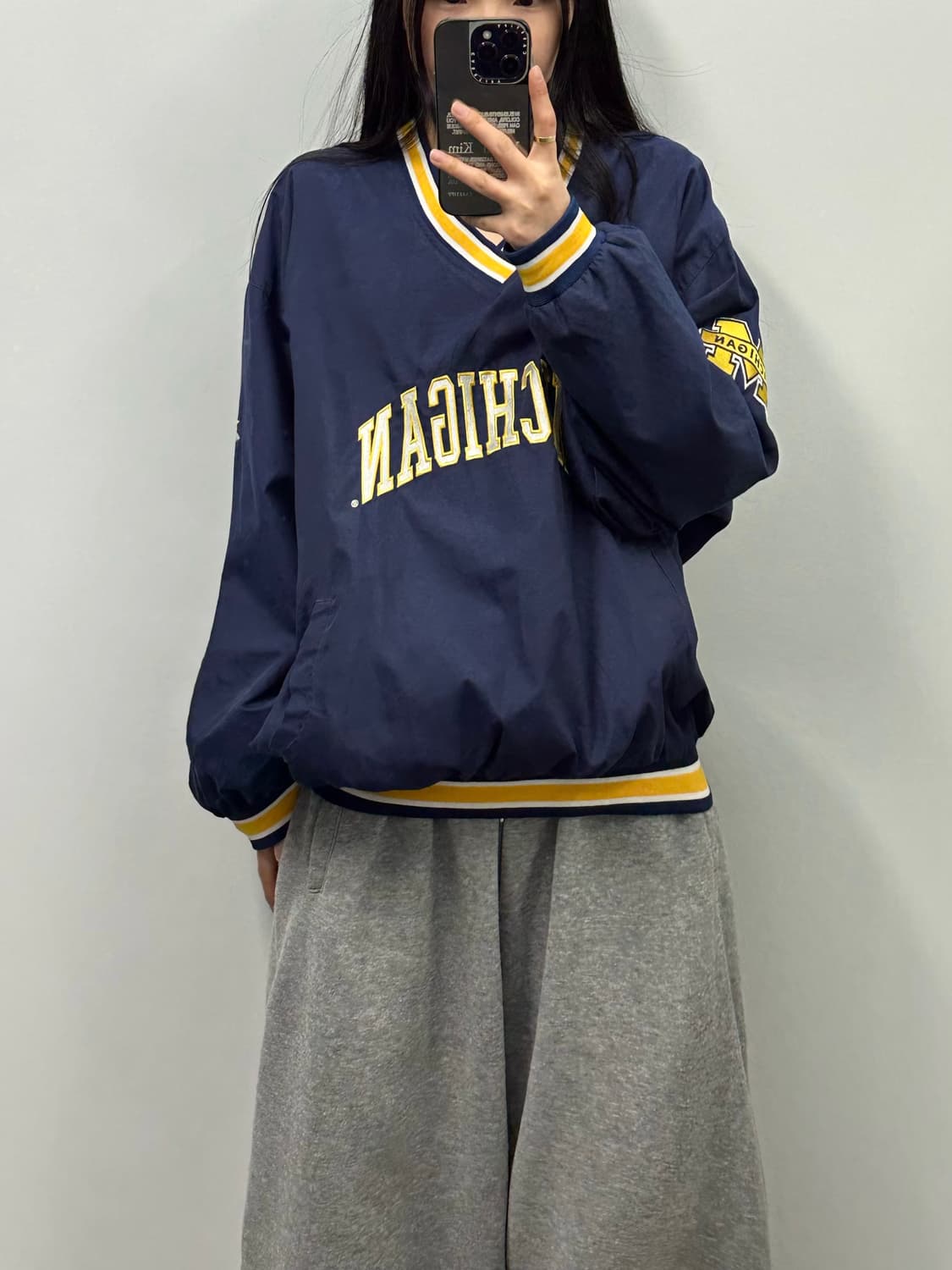 리복 올드스쿨 미시건 네이비 웜업 상품이미지1