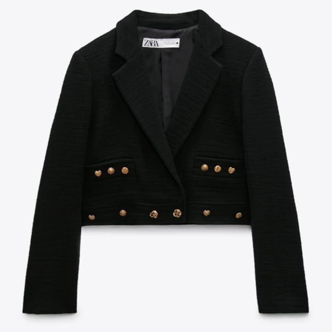 트위드 금장버튼 블레이저 크롭 자켓 상품이미지1