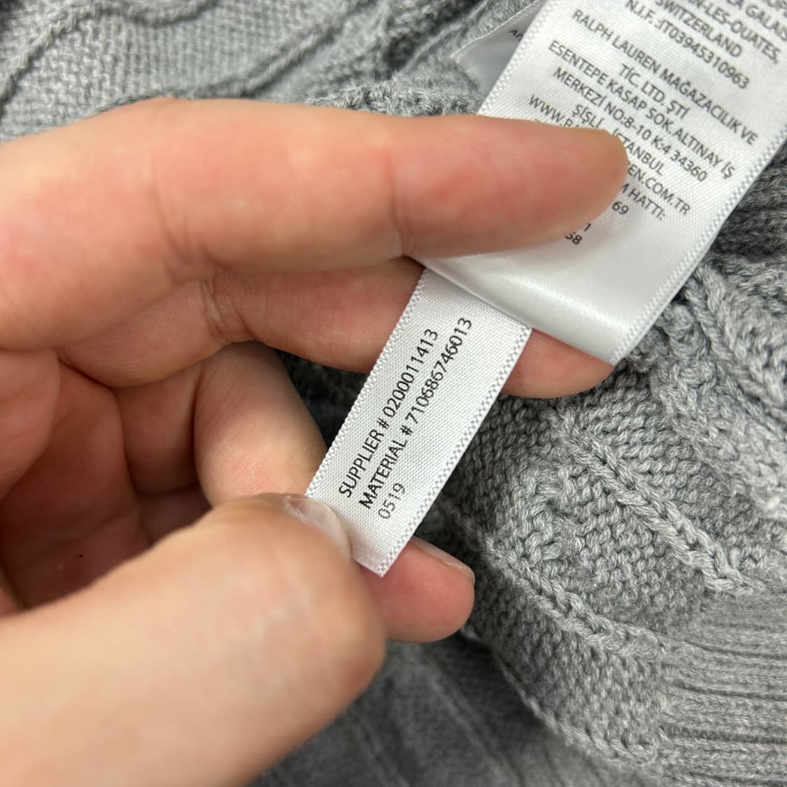 폴로 그레이 케이블 니트(XL) 상품이미지4