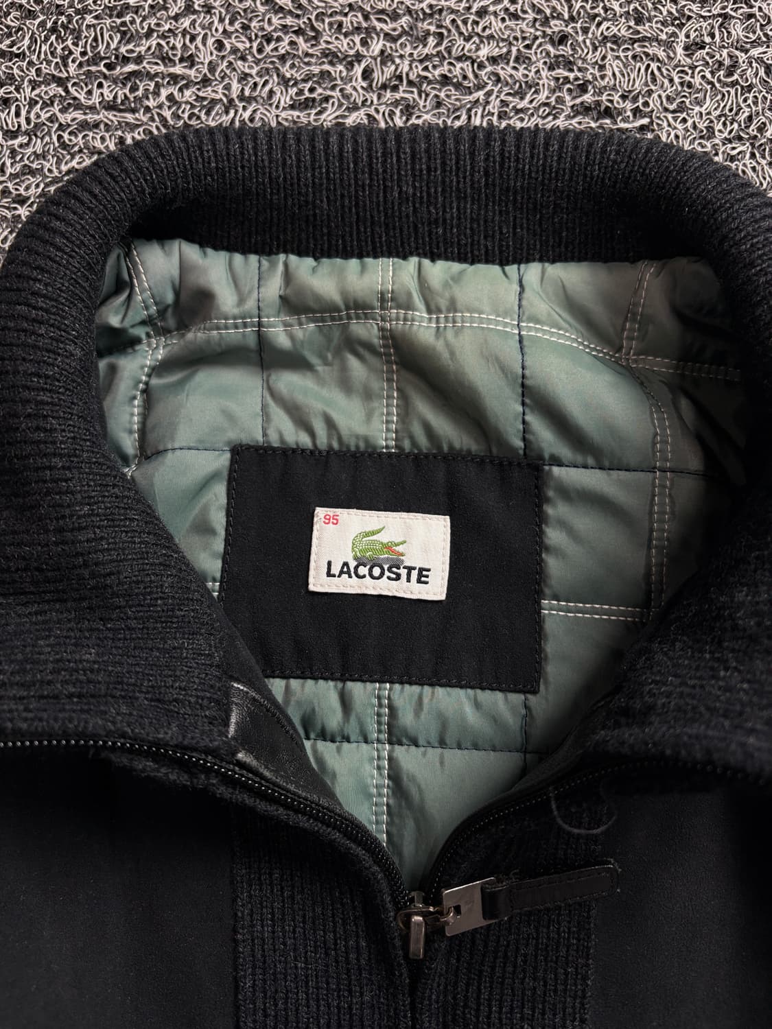 라코스테 금장로고 블랙 미니멀 모직 자켓 1577 상품이미지3