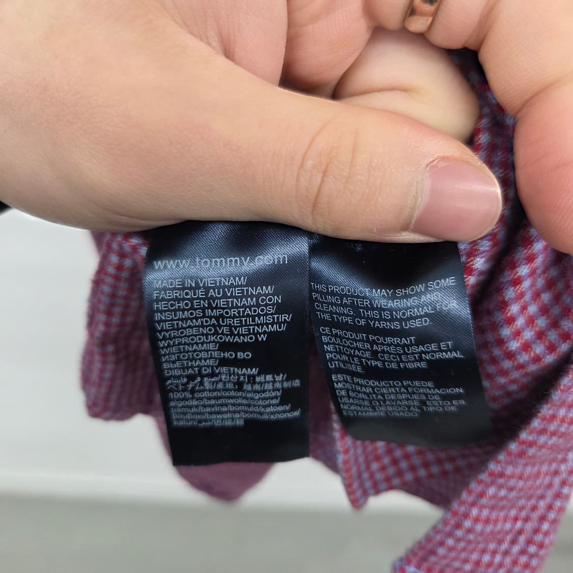 타미힐피거 긴팔 체크 셔츠 남M 상품이미지5
