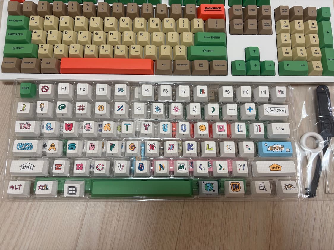 앱코 기계시키보드 적축 (시이닷 키보드) 빈티지 키캡 상품이미지2