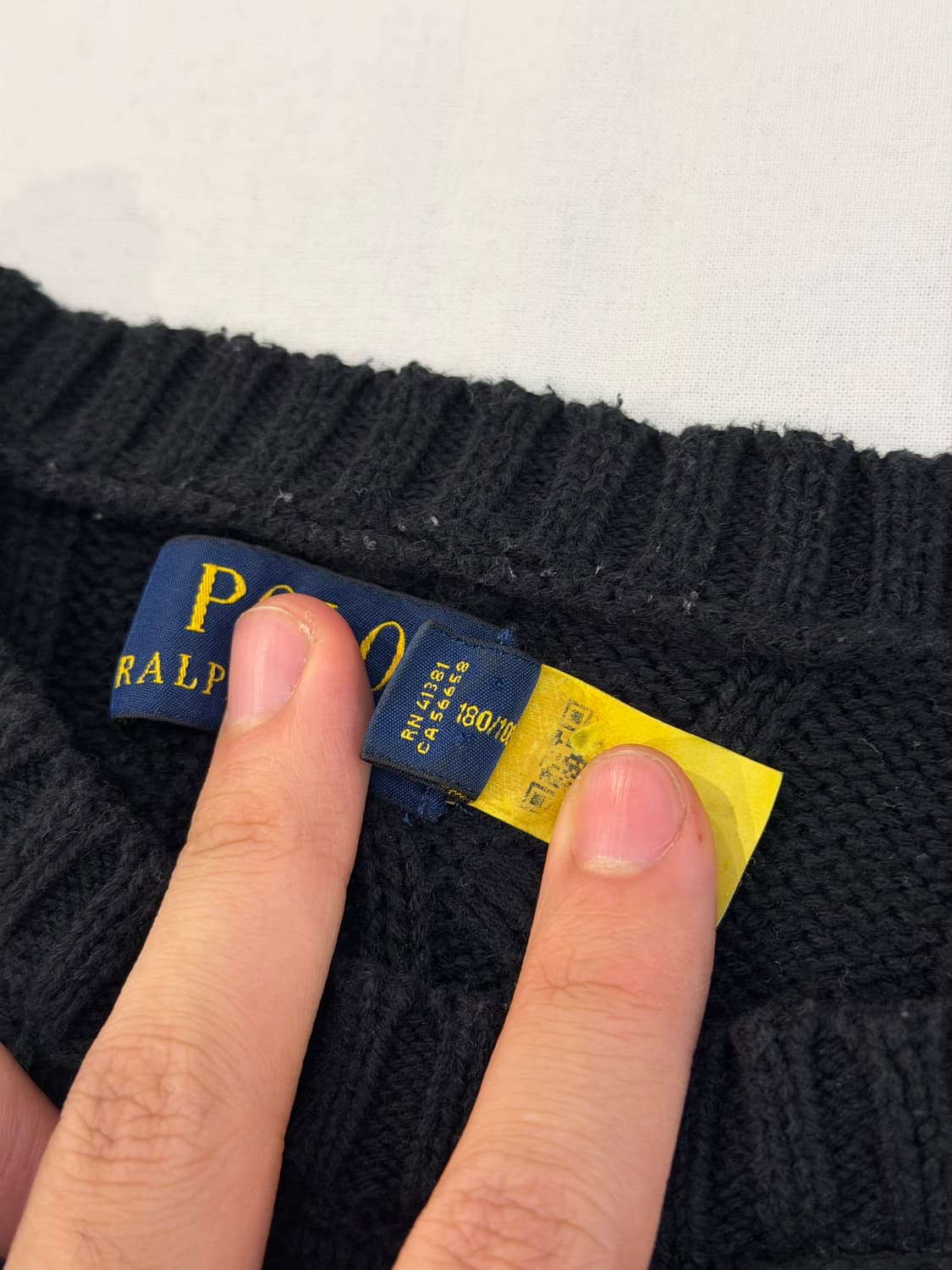 최신형) 폴로 랄프로렌 꽈배기 케이블 니트 블랙 상품이미지4