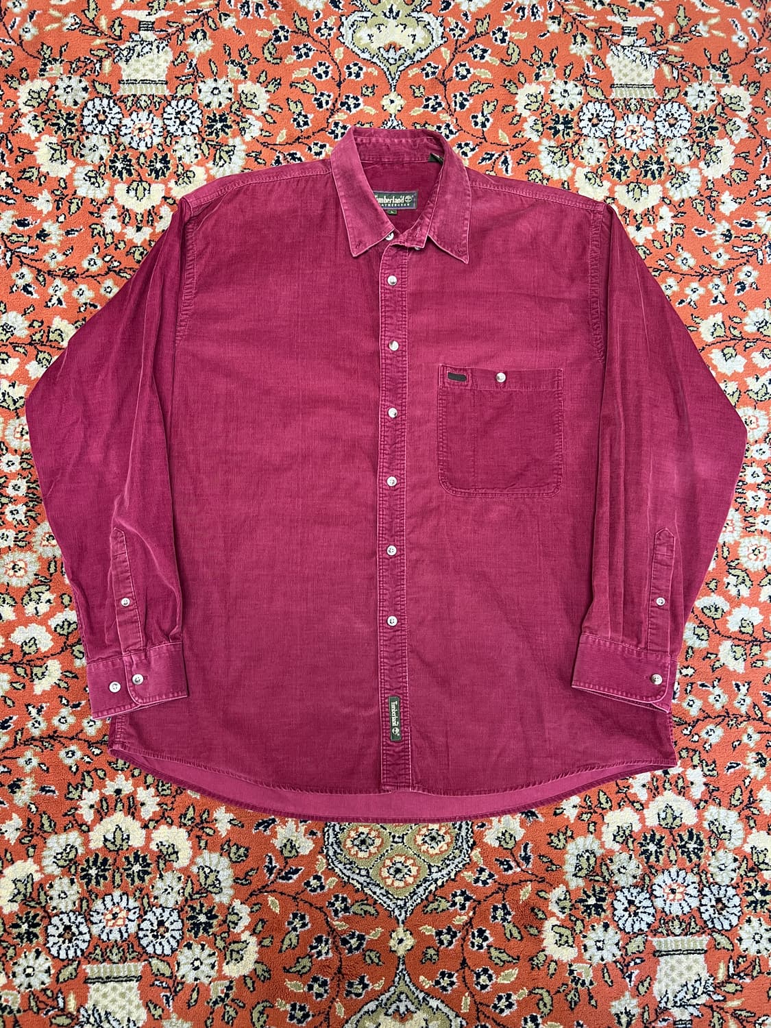 [L] 팀버랜드 빈티지 버건디 코듀로이 셔츠 상품이미지1