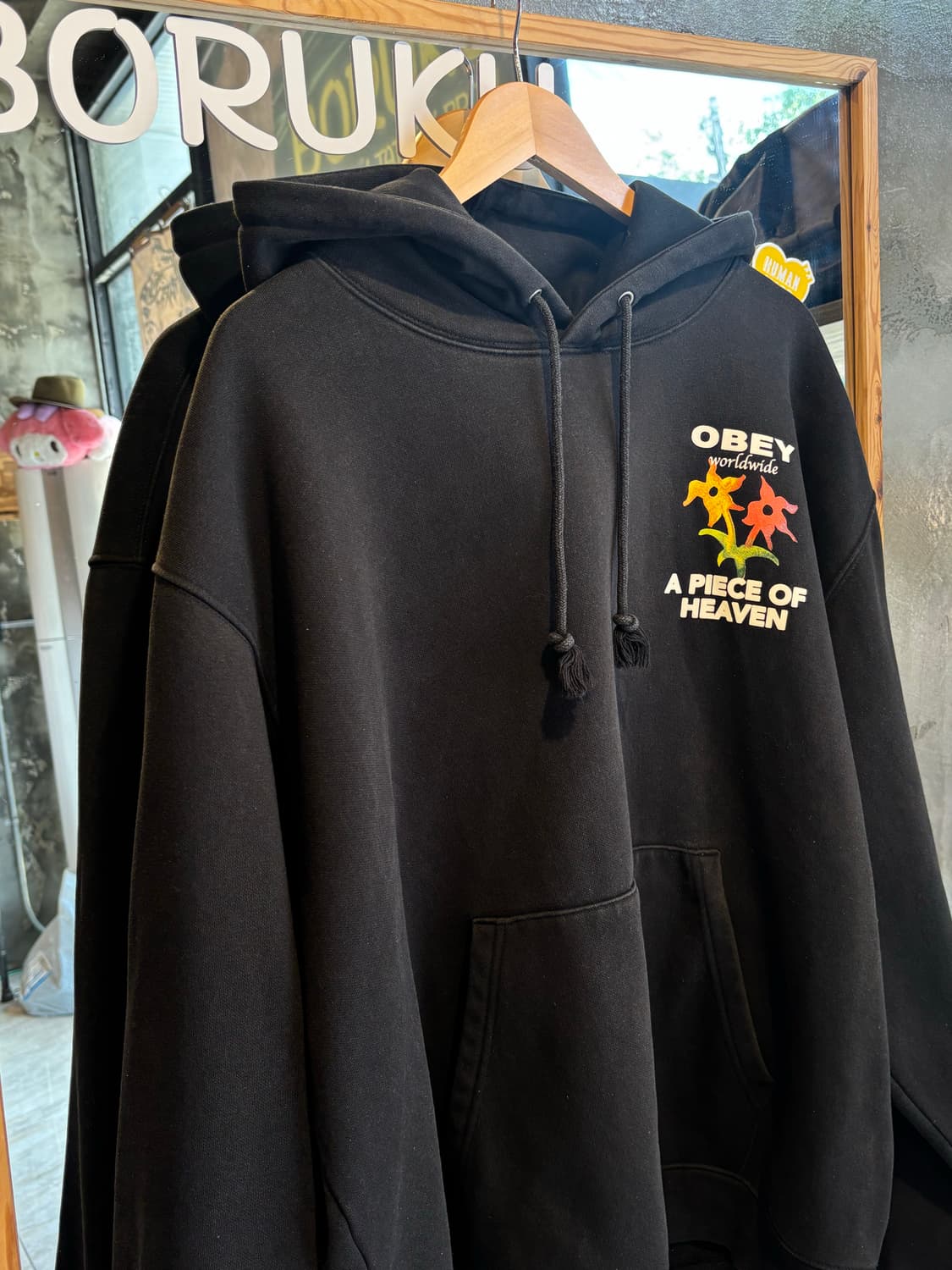 오베이 어 피스 오브 헤븐 블랙 후드티 2XL 상품이미지2