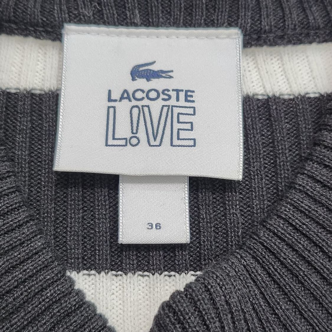 LACOSTE 여성용 골지 스트라이프 니트 36 상품이미지7