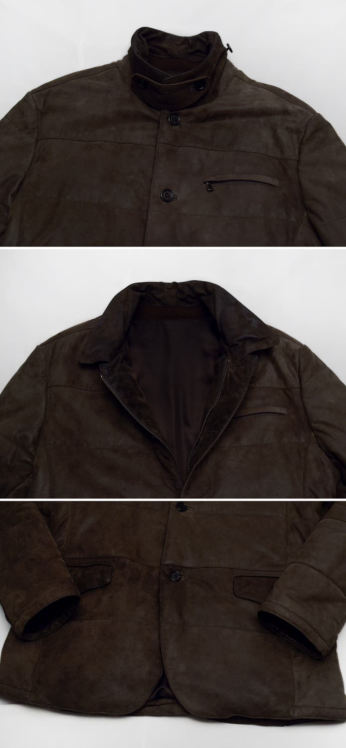 프랑코 페라로 이태리 양가죽 누벅레더 패딩 자켓 (100) 상품이미지3