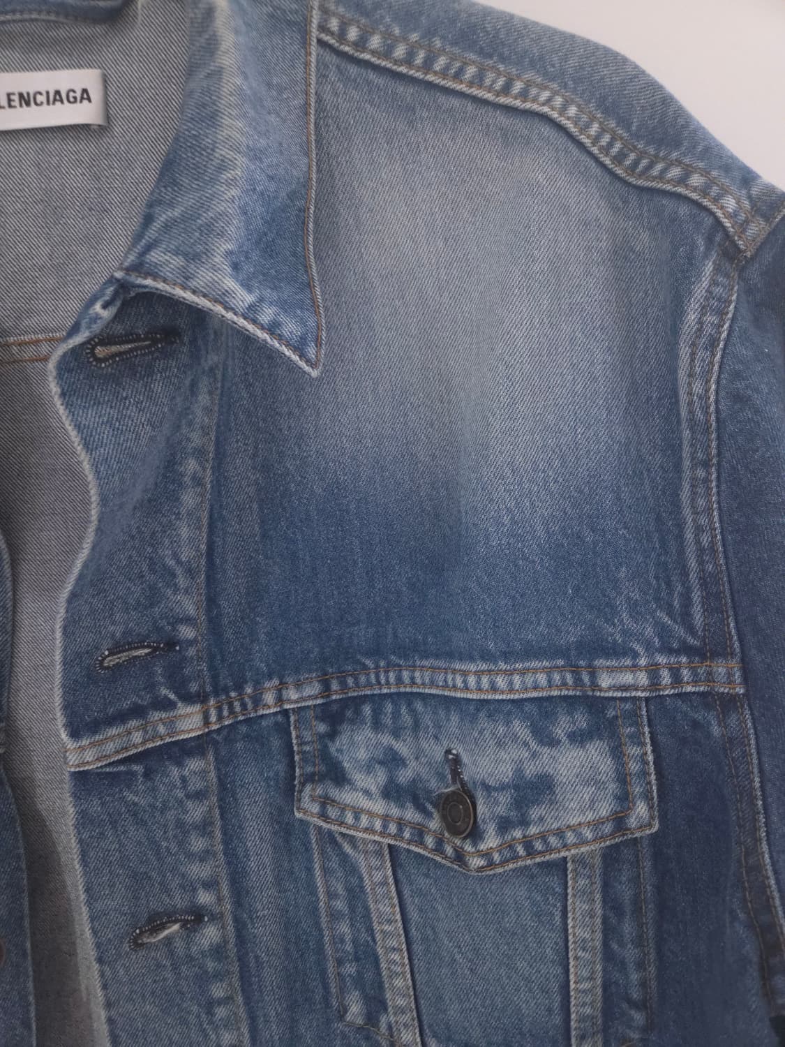 발렌시아가 백로고 데님 청자켓 40Size 상품이미지5