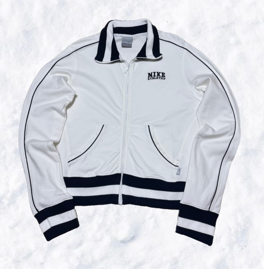 나이키 00s 올드스쿨 세미크롭 화이트 네이비 면집업 상품이미지1