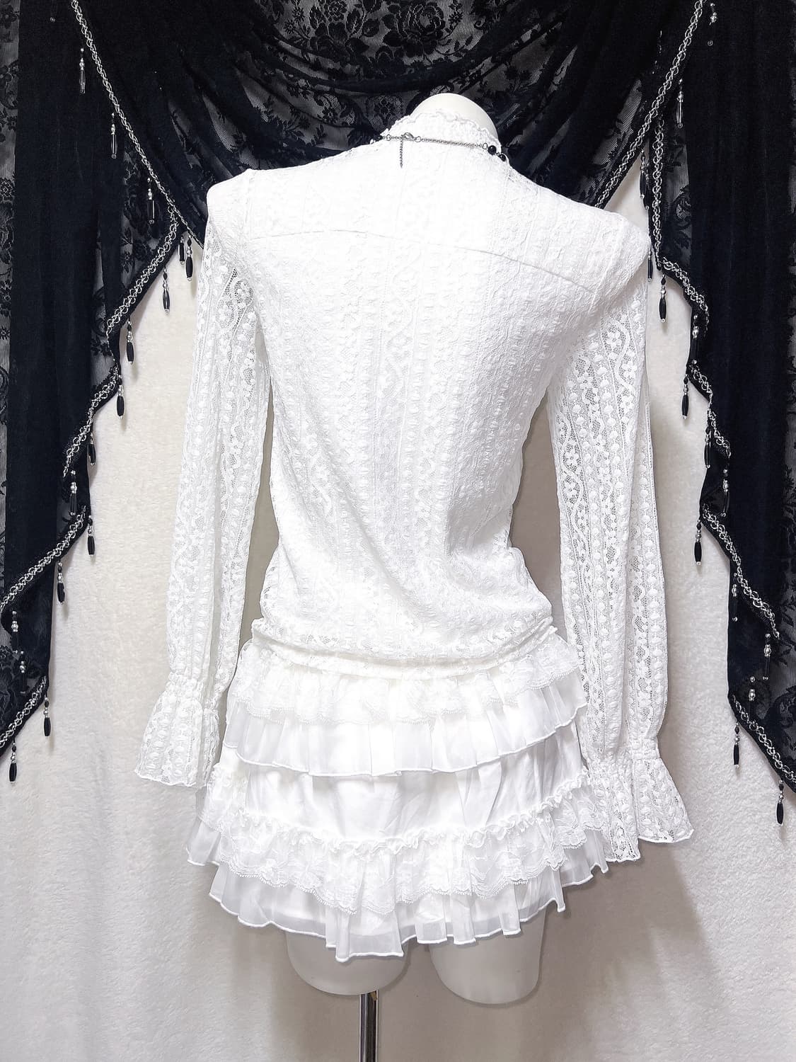 로맨틱고딕 엔젤릭 프릴레이스 시스루 블라우스 로걀탑 고스로리 페어리 핀터 상품이미지8