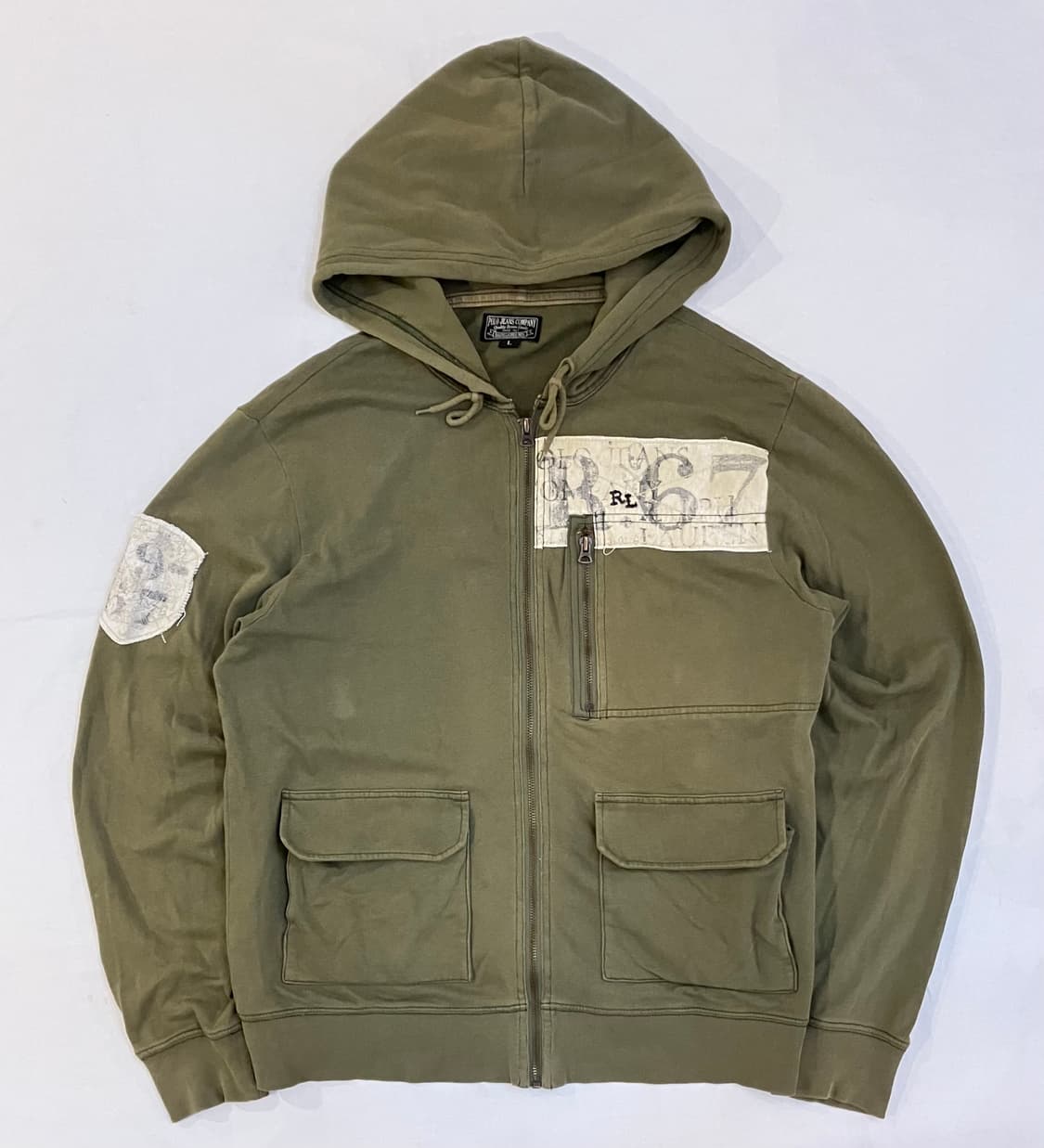 00s 폴로진스 랄프로렌 y2k 그런지 A-2 후드집업 카키 상품이미지1
