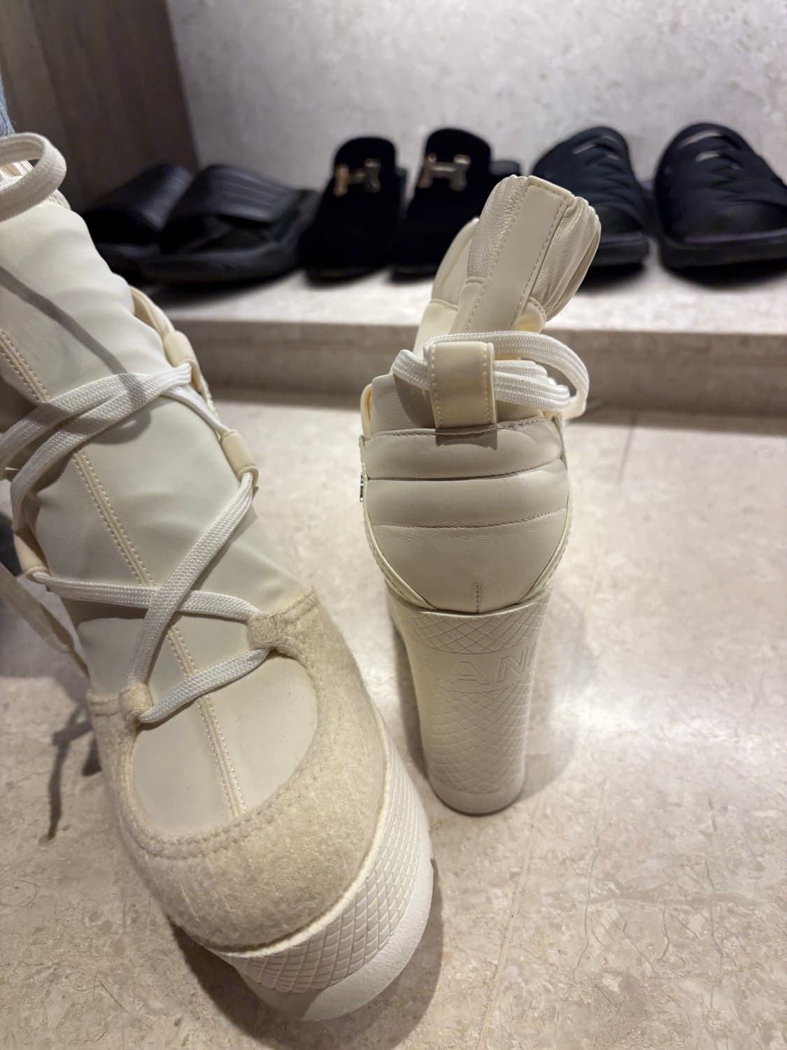 샤넬 CHANEL G35284 가죽 울 플랫폼 부츠 정품 상품이미지7