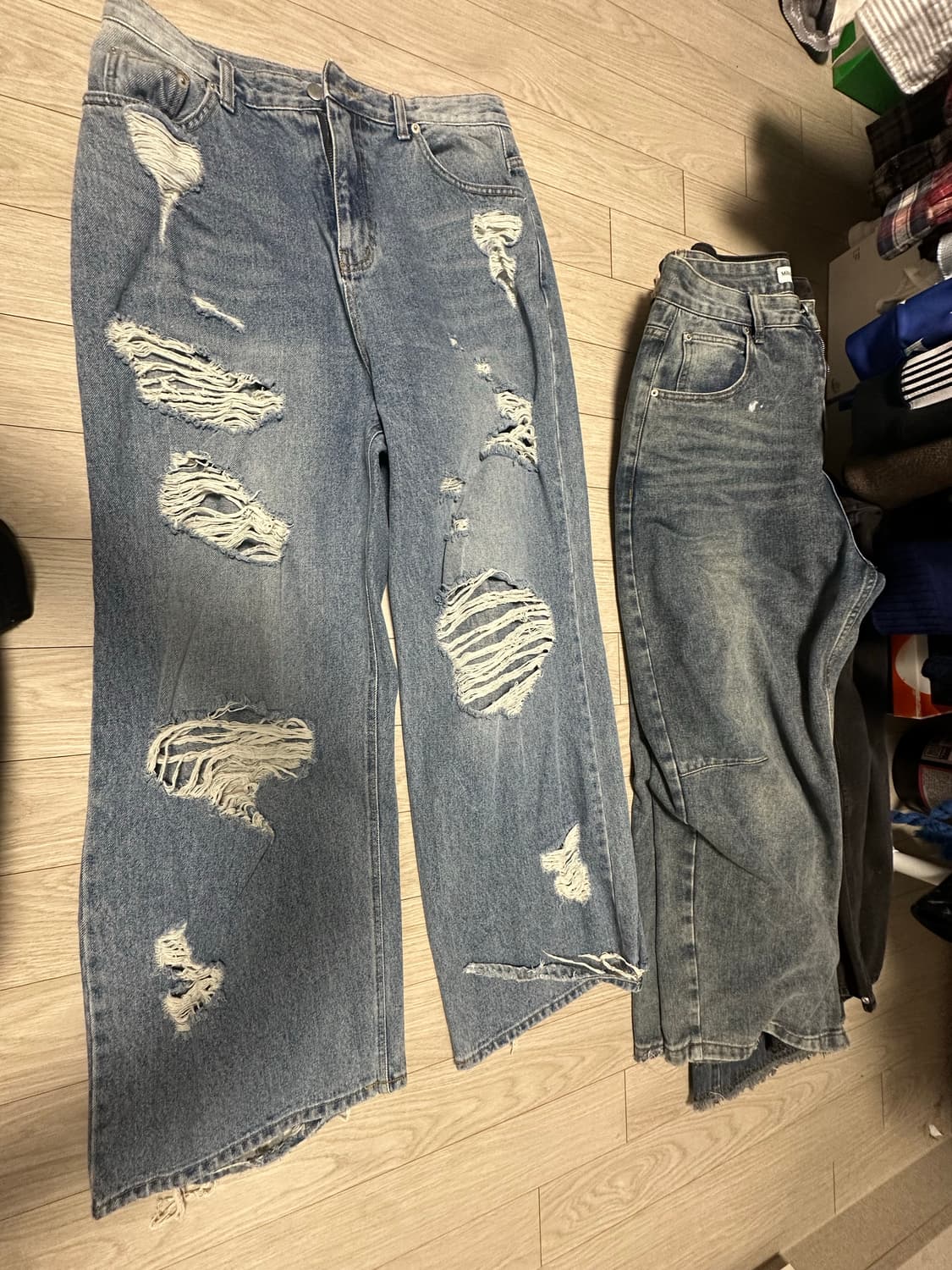 쇼미11 릴보이씻의 와이드 찢청  상품이미지1