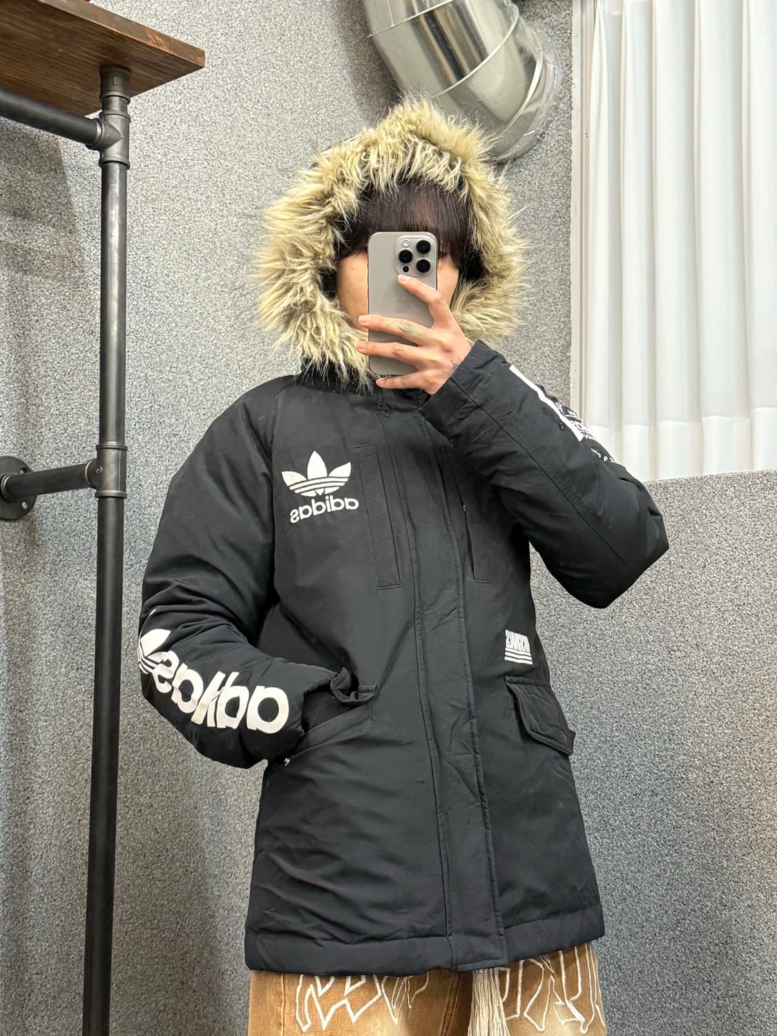 Adidas fur hooded padded jacket 상품이미지1