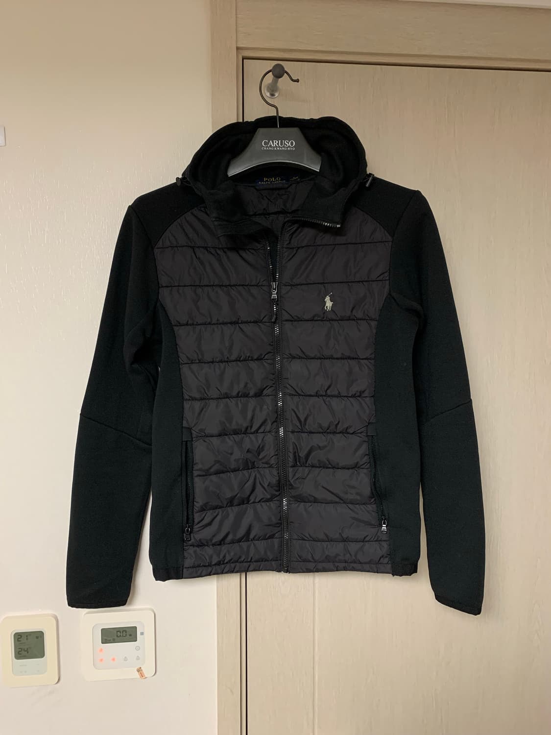 폴로 경량패딩 후드집업 블랙 상품이미지3